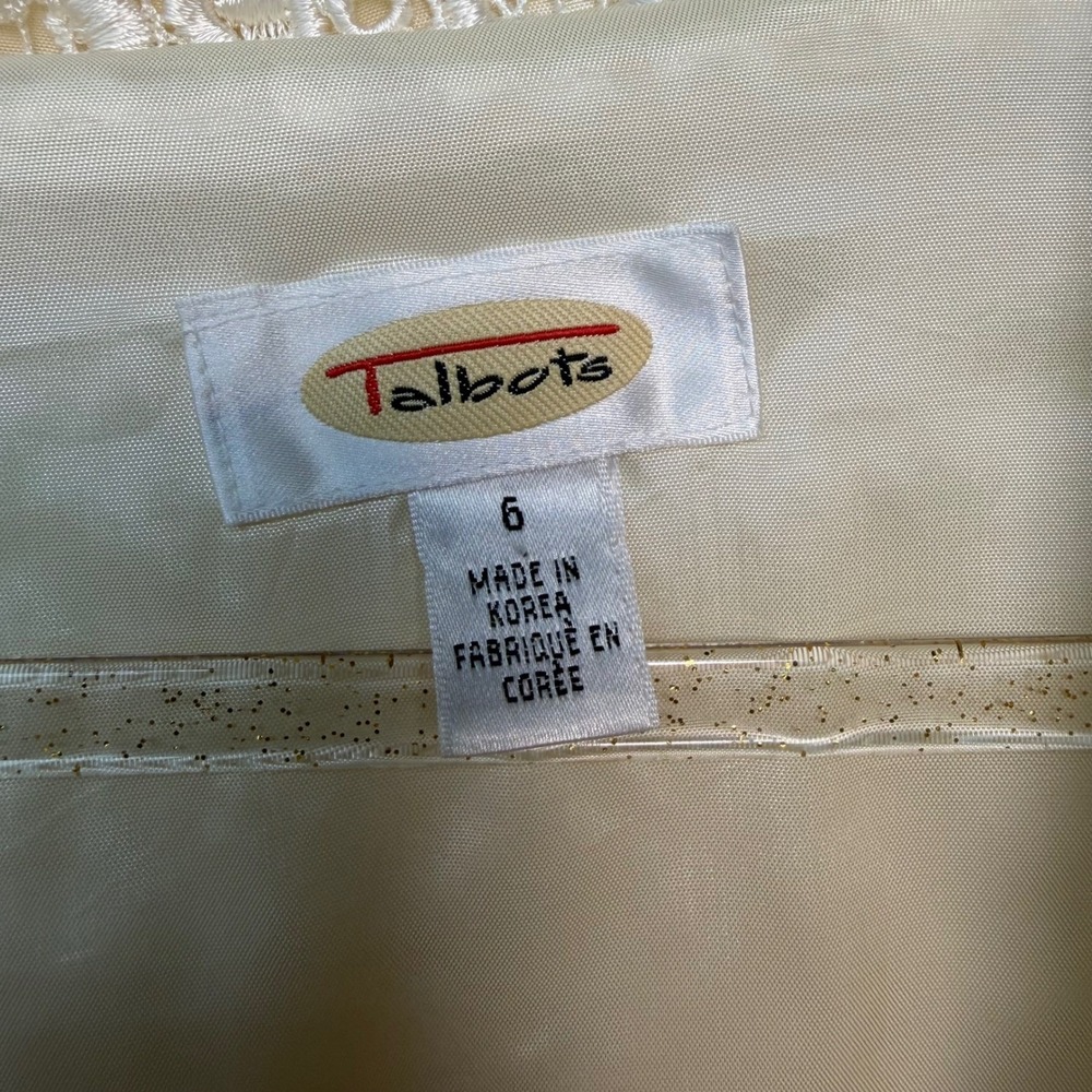 Vintage Talbots Floral Lace Jacket Ivory Cream Size 6 Fairy Ethereal Romantic - Picture 12 of 12